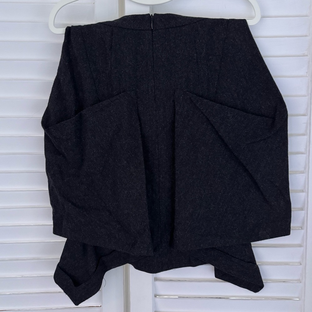 McQ Alexander McQueen Wool Mini Skirt in Charcoal Grey